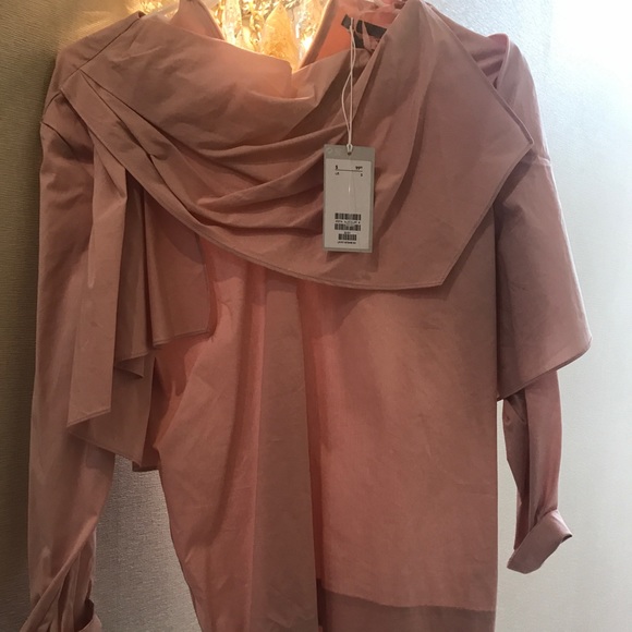 COS women’s pink top with draped neck - Picture 2 of 5